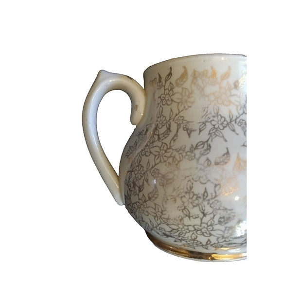 Sadler England Vintage Ceramic Creamer Pitcher Jug – Floral Black & White - Picture 3 of 5